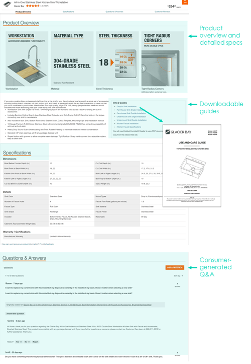 Home Depot enhanced content example 2