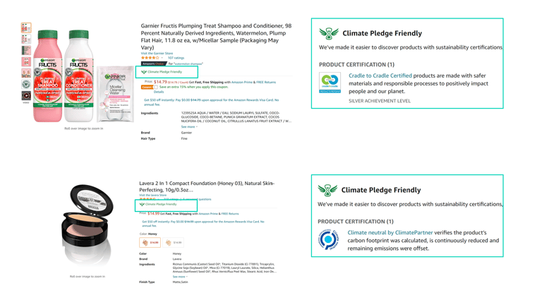 Amazon Climate Pledge Friendly badge-HBA brands