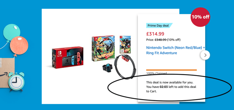 Prime Day Nintendo Switch in UK