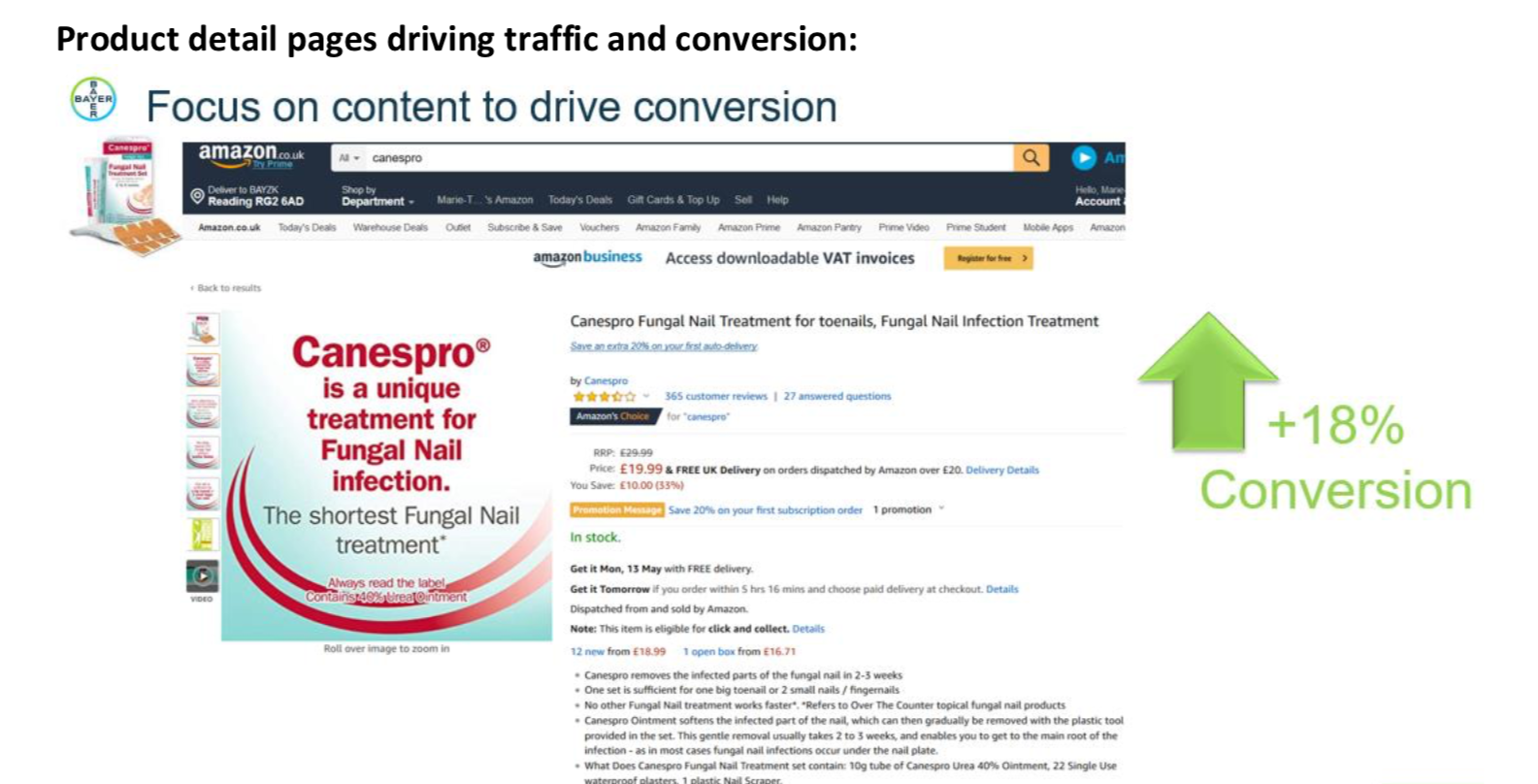 Product detail pages driving traffic and conversion