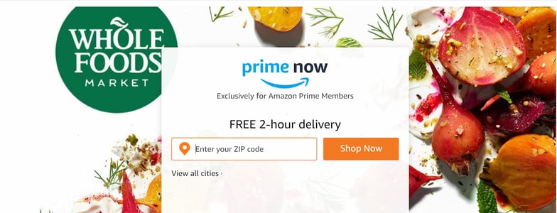 Prime Now home page